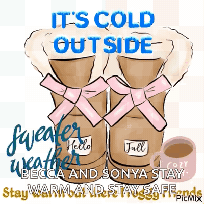 Boots Saying It's Cold Outside GIF