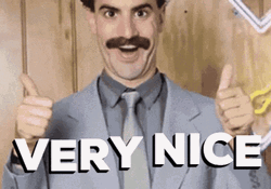 Borat With Mustache Thats Very Nice Thumbs Up GIF
