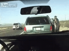 Border Patrol Conducting Vehicle Inspection GIF
