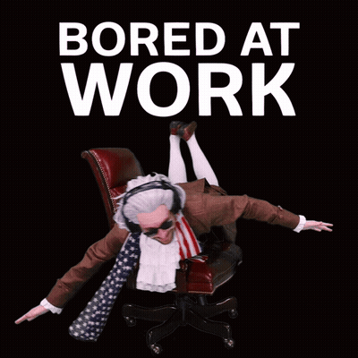 Bored At Work Poster With Man In Chair GIF