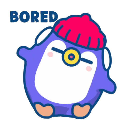 Bored Cartoon Penguin In Red Hat And Glasses Sticker