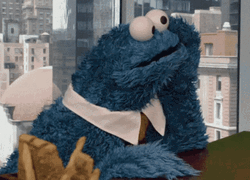 Bored Cookie Monster Running Fingers GIF