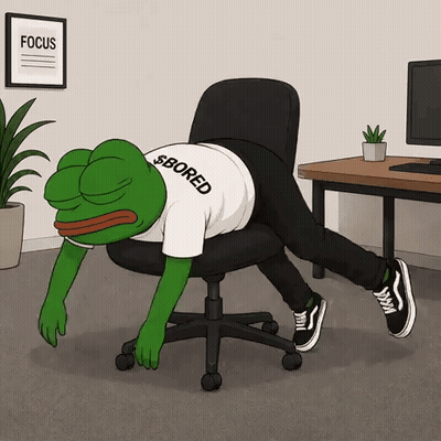 Bored Frog Laying On Office Chair GIF