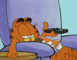Bored Garfield Watching Tv