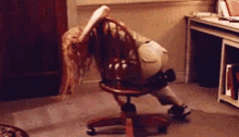 Bored Girl Spinning GIF