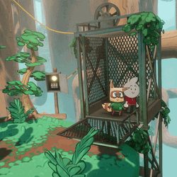 Born Of Bread Game Characters Riding Elevator GIF