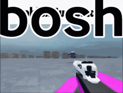 Bosh Video Game With White Gun GIF