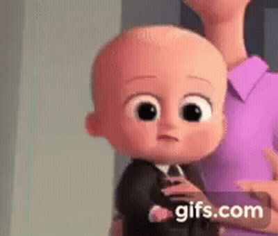 Boss Baby Held By Woman In Purple Shirt GIF