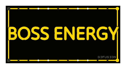 Boss Energy Sign In Yellow Letters Sticker
