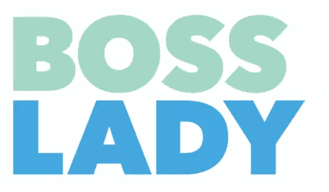 Boss Lady Logo In Blue And Green Sticker