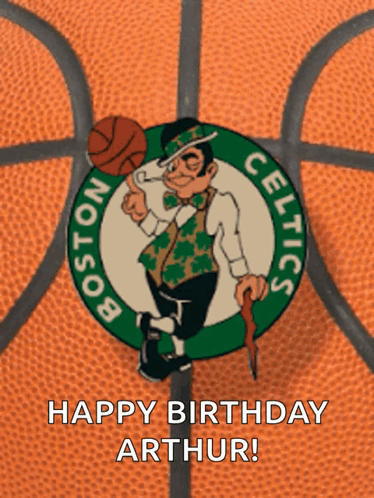 Boston Celtics Logo On Basketball GIF