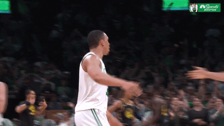 Boston Celtics Robert Williams III High Fiving Teammates GIF