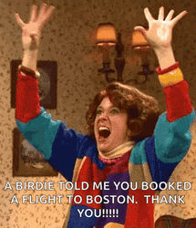 Boston Flight Excited Kristen Wiig SNL GIF