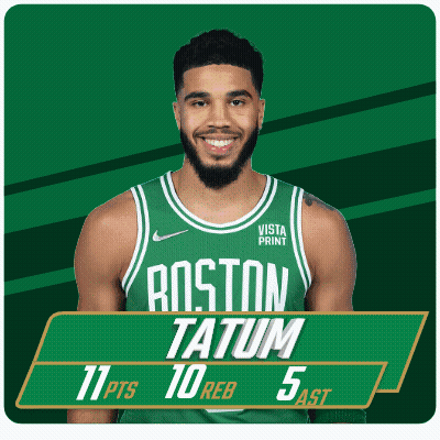 Boston Tatum On Green Background GIF