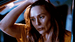 Bothered Elizabeth Olsen In Car GIF