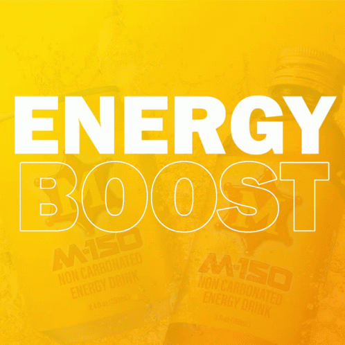 Bottle Of M-150 Non Carbonated Energy Drink With Yellow Label GIF