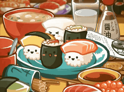 Bottle Of Soy Sauce Next To Plate Of Food GIF
