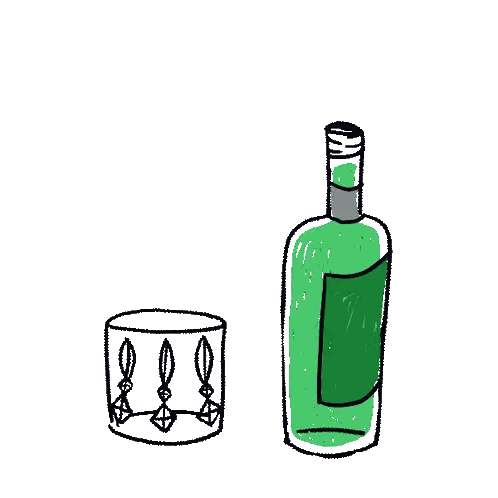 Bottle Pouring Into Glass Sticker