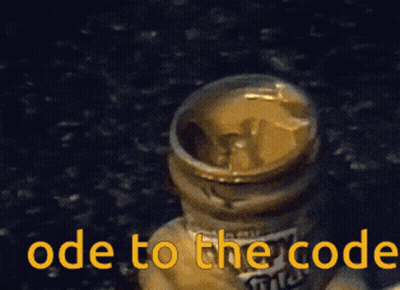 Bottle Saying Ode To The Code GIF
