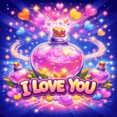 Bottle With Hearts Saying I Love You GIF