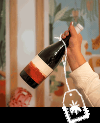 Bottle With Tag Champagne Popping GIF