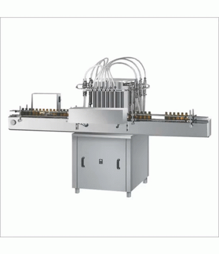 Bottles Filled In Machine Label A GIF
