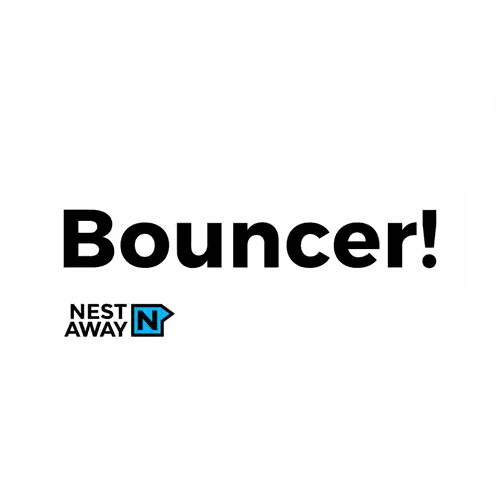 Bouncer Nest Away Logo With Red Ball Sticker
