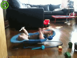 Bouncy Child On His Bed GIF