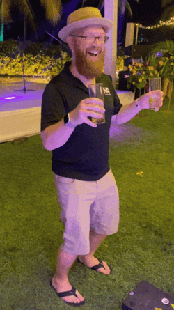 Bouncy Dance Holding Bevo GIF