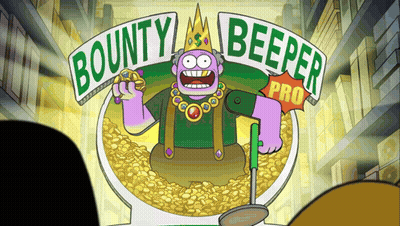 Bounty Beeper Pro Ad With Purple Monster GIF