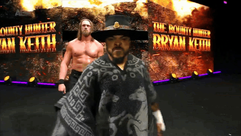 Bounty Hunter Bryan Keith In Front Of Fire GIF
