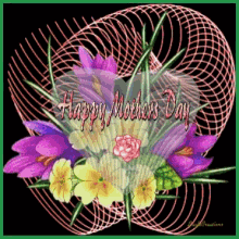 Bouquet Colorful Lights AnimationHappy Mothers Day Niece GIF