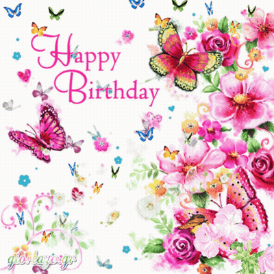 Bouquet Of Flowers Happy Birthday GIF