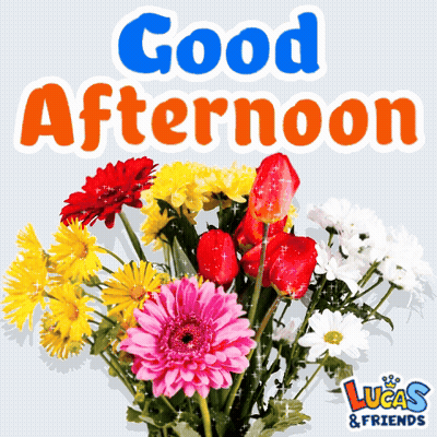 Bouquet Of Flowers Saying Good Afternoon Lucas And Friends GIF