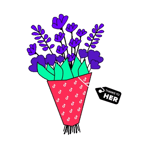 Bouquet Of Flowers Thanks To Her Sticker