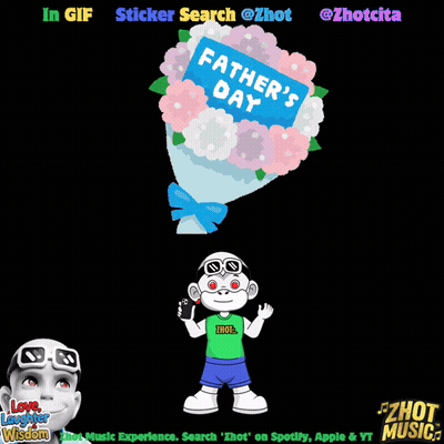 Bouquet Of Flowers With Father's Day Sticker GIF