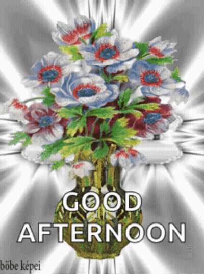 Bouquet Of Flowers With Good Afternoon GIF