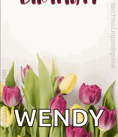 Bouquet Of Flowers With Name Wendy GIF