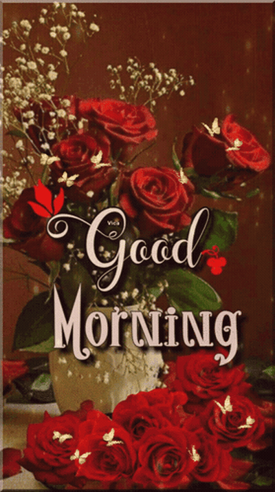 Bouquet Of Red Roses Good Morning GIF