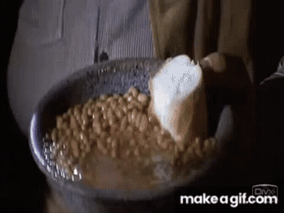 Bowl Of Baked Beans With Bread GIF