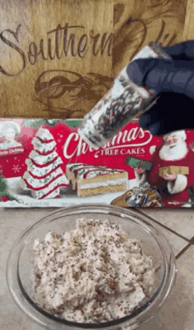 Bowl Of Christmas Tree Cakes Next To Package GIF