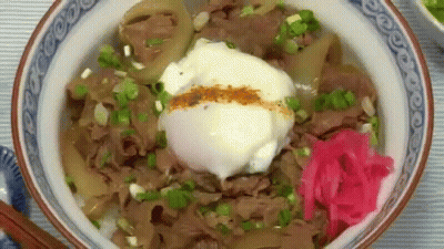 Bowl Of Food With Poached Egg GIF