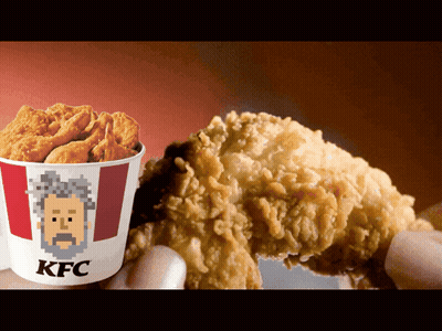 Bowl Of Fried Chicken On Red Surface GIF