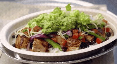 Bowl Of Guacamole Rice And Black Beans GIF