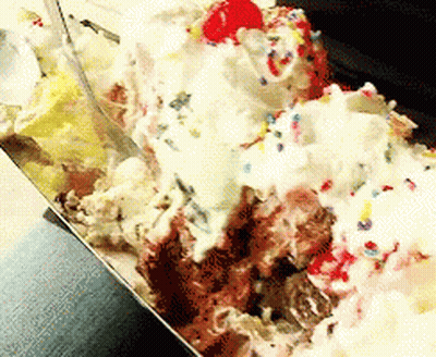 Bowl Of Ice Cream With Cherry On Top GIF