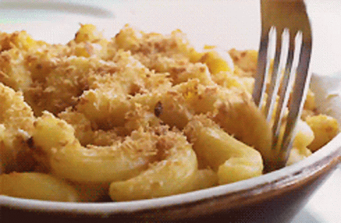 Bowl Of Macaroni Cheese With Fork GIF