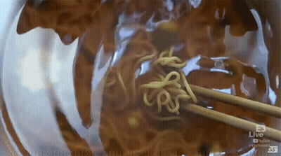 Bowl Of Noodles Stirred With Chopsticks E3 Live GIF