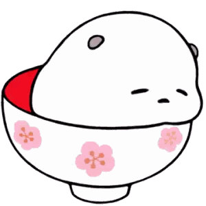 Bowl Of Rice With Flowers And Heart Sticker