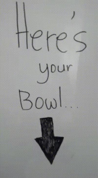 Bowl Of Soup With Arrow Pointing Right GIF