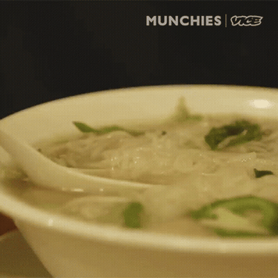 Bowl Of Soup With Noodles And Vegetables GIF